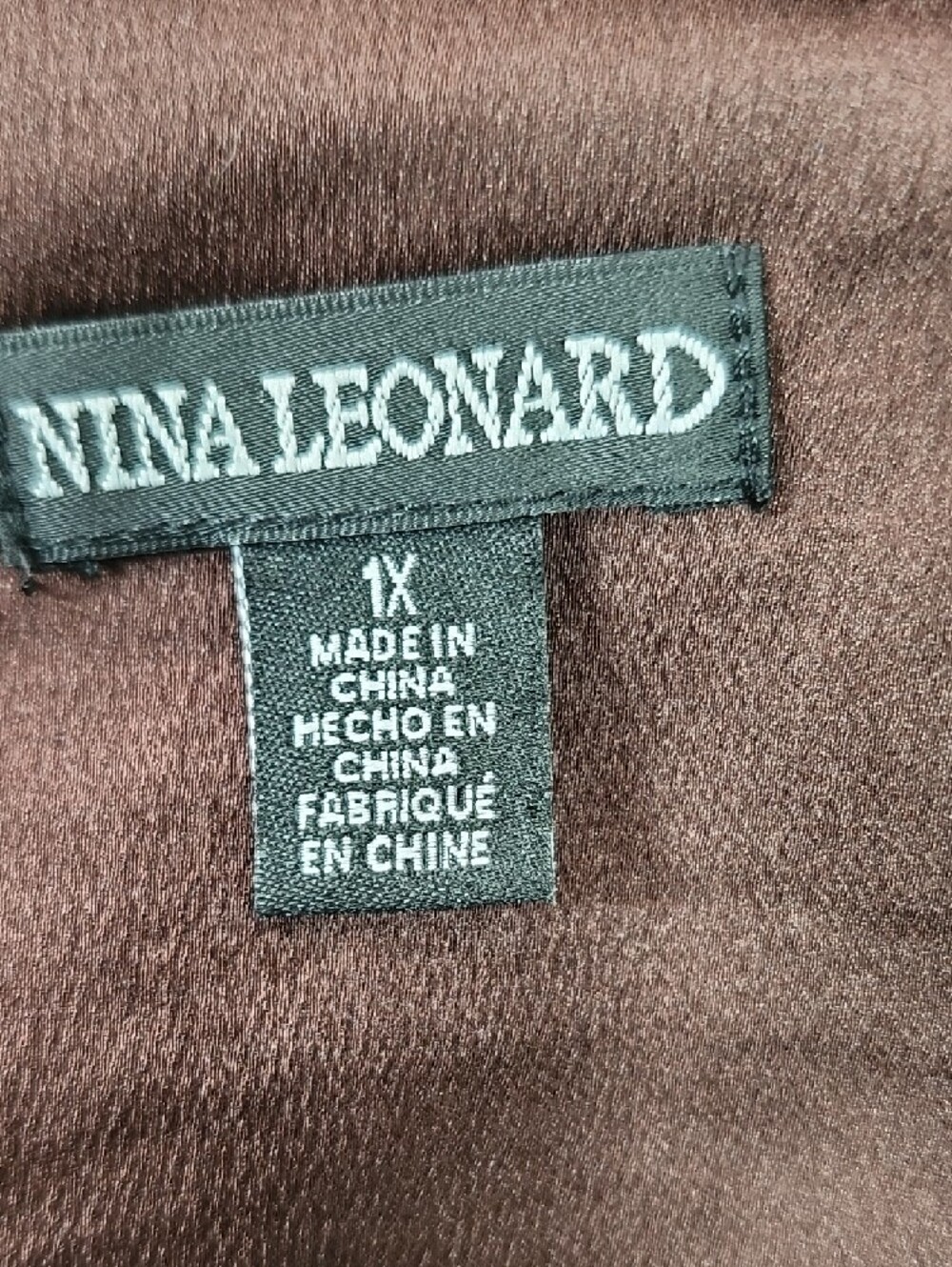 Nwot Nina Leonard Chocolate Satin Drawstring Trench Coat - Picture 7 of 10
